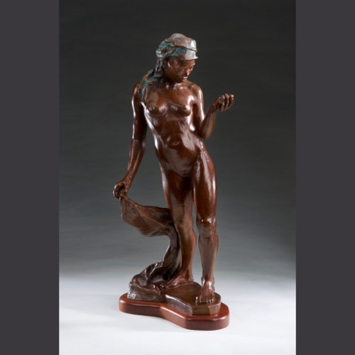 Click to view detail for MB-S034B Lost Coin Bronze w/mahogany base $6374